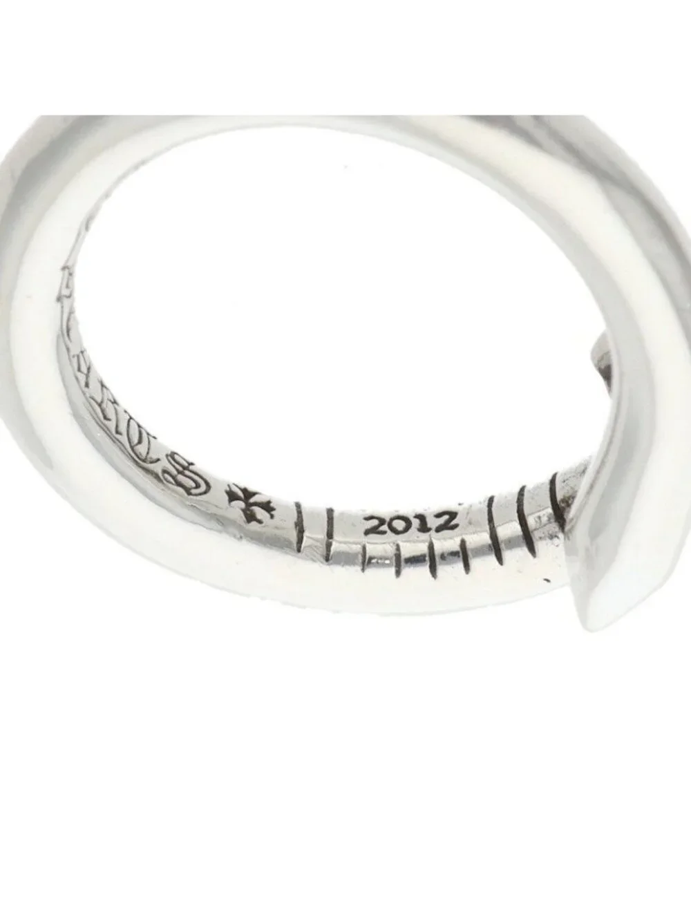 Chrome Hearts Nail Crsball Cross Ball Silver Ring